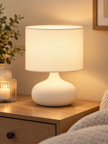 Large cream lamp with round - large,