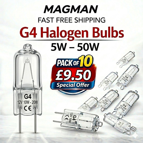 10x halogen bulbs 12v - halogen, 5w
