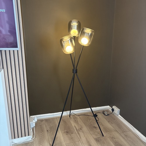 Floor lamp tripod led smokey - floor,