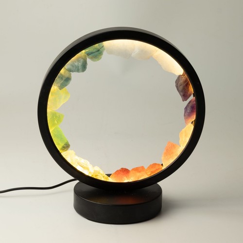 Gemstone halo lamp 7 chakra - gemstone,