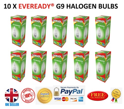 10x eveready halogen - g9,